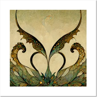 Sleeping Dragons, Art Nouveau style Posters and Art